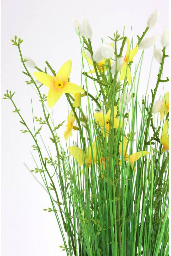 I.GE.A. Kunstplant Künstlicher Grasbund mit Blüten
