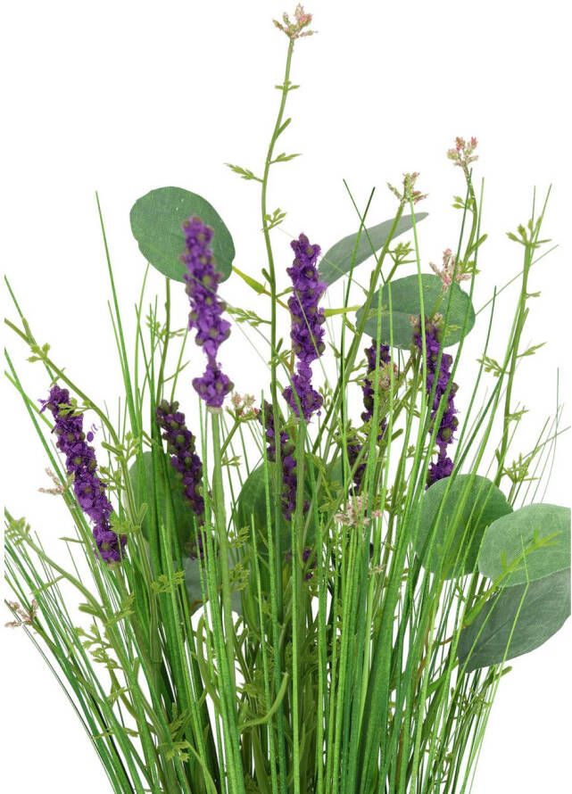 I.GE.A. Kunstplant Künstlicher Grasbund mit Blüten