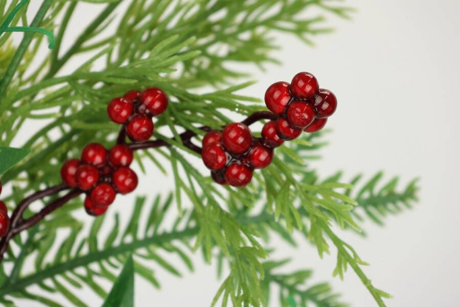 I.GE.A. Kunsttak Kersttak den bessen klimop thuja set van 2 kunstmatige tak bloem kerstdecoratie decoratieve tak decoratie (2 stuks)