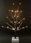 I.GE.A. Deco-boom Kunstmatige kerstboom kunstboom kerstdecoratie met kunstsneeuw en led verlichting op houten voet bruin hoogte ca. 65 cm (1 stuk) - Thumbnail 2