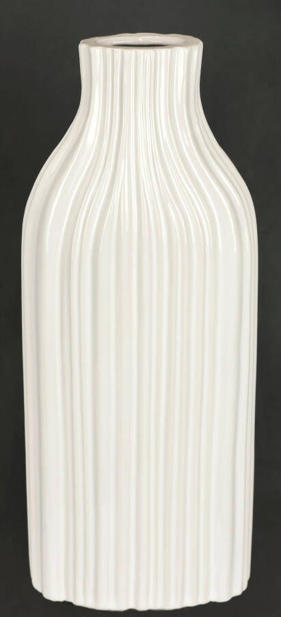 I.GE.A. Siervaas Blumenvase aus Keramik geriffelt bauchig glänzend Keramikvase (1 stuk)