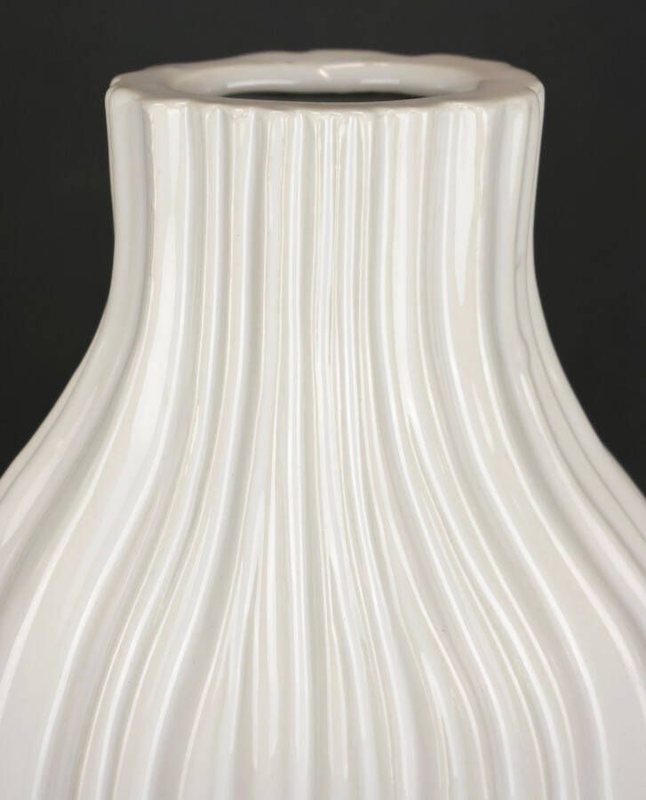 I.GE.A. Siervaas Blumenvase aus Keramik geriffelt bauchig glänzend Keramikvase (1 stuk)