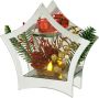 I.GE.A. Waxinelichthouder Decoratieobject met LED-licht en theelichtkaars Dennen kegels bessen LED-kaars kaarsenhouder kerstdecoratie decoratief object (1 stuk) - Thumbnail 2