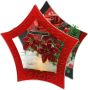 I.GE.A. Waxinelichthouder Decoratieobject met LED-licht en theelichtkaars Met kerstster bessen dennen kunstsneeuw kerstdecoratie decoratief object (1 stuk) - Thumbnail 2