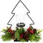 I.GE.A. Waxinelichthouder Decoratiefiguur metalen dennenboom met glazen inzet Dennetakken kegels kaarsenhouder decorlicht kerstdecoratie windlicht (1 stuk) - Thumbnail 3