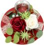 I.GE.A. Waxinelichthouder Mit Glaseinsatz und Teelichtkerze künstlichen Rosen Eukalyptus (1 stuk) - Thumbnail 2