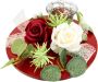I.GE.A. Waxinelichthouder Mit Glaseinsatz und Teelichtkerze künstlichen Rosen Eukalyptus (1 stuk) - Thumbnail 4