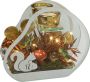 I.GE.A. Waxinelichthouder Theelichthouder van glas met theelichtkaars Herfstachtig versierd met paddenstoelen eekhoorn herfstbladeren kaars windlicht (1 stuk) - Thumbnail 2