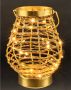 I.GE.A. Windlicht LED-lantaarn van metaal met koord Windlicht kaarsenlantaarn goud tafeldecoratie lichtsnoer - Thumbnail 2