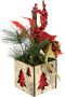 I.GE.A. Winterse kunstplant Gesteck mit Poinsettia im Topf Weihnachtsstern Weihnachtsdeko(1 stuk) - Thumbnail 2