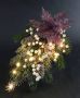 I.GE.A. Winterse kunstplant Gesteck Poinsettia mit LED Beleuchtung Weihnachtsdeko - Thumbnail 2