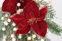 I.GE.A. Winterse kunstplant Gesteck Poinsettia mit LED Beleuchtung Weihnachtsdeko(1 stuk) - Thumbnail 3