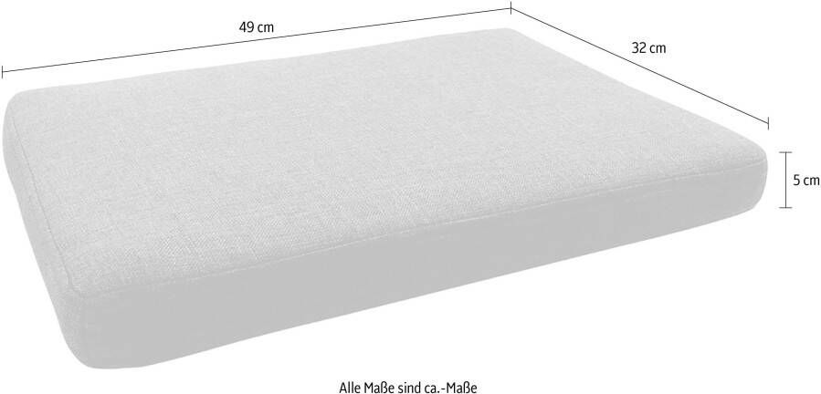 INOSIGN Bankkussen Avena grijs zitkussen 49 x 32 cm rechthoekig bekleding: 100% polypropyleen (1 stuk)