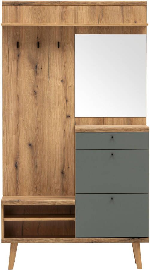 INOSIGN Compact kapstokmeubel Mavas Garderobe Garderobekast ScandicDesign Evoke Eik Salie voldoende opbergruimte geschikt voor kleine ruimtes 110 cm breed