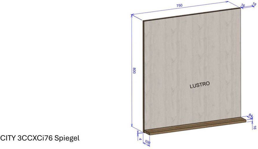 INOSIGN Garderobespiegel GIRON CiTY Spiegel in Wotan Eik tijdloos design universieel inzetbaar met opbergruimte vierkant 75 cm breed