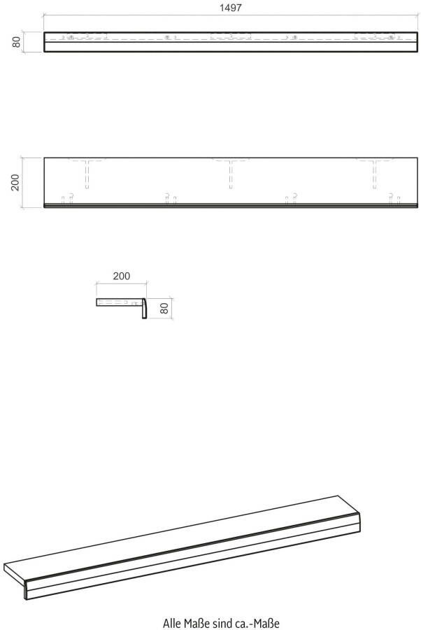 INOSIGN Wandplank SCARA modern design in trendy kleur breedte 150 cm