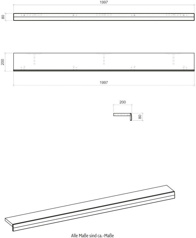 INOSIGN Wandplank SCARA modern design in trendy kleur breedte 200 cm