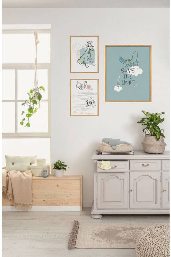 Komar Artprint Disney Lady and the Tramp Hello Tramp 300 x 280 cm (breedte x hoogte) behang vlies woonkamer slaapkamer (set)