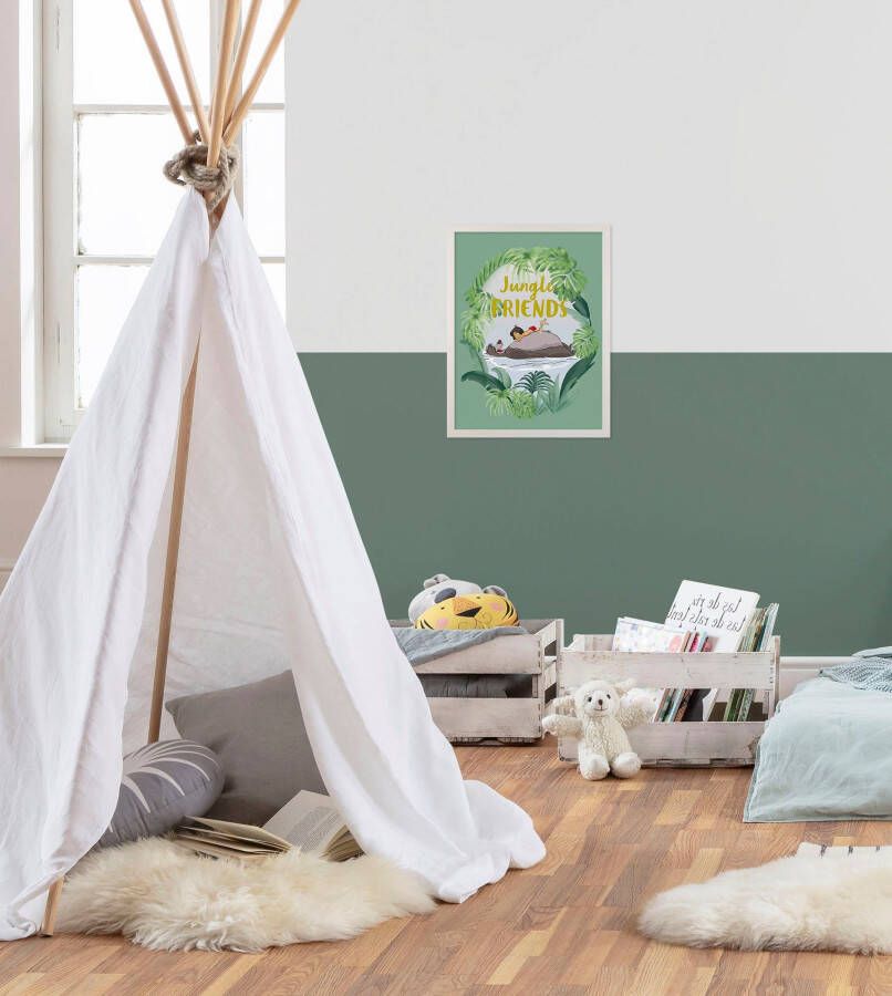 Komar Artprint met lijst Fotolijstje hout white met artprint "Jungle Book Friends" als set (1 stuk)