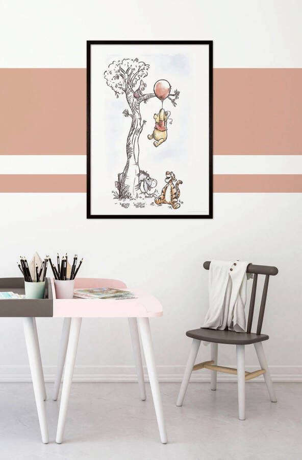 Komar Artprint met lijst Fotolijstje hout black met artprint "Winnie The Poeh Hang on" als set (1 stuk)