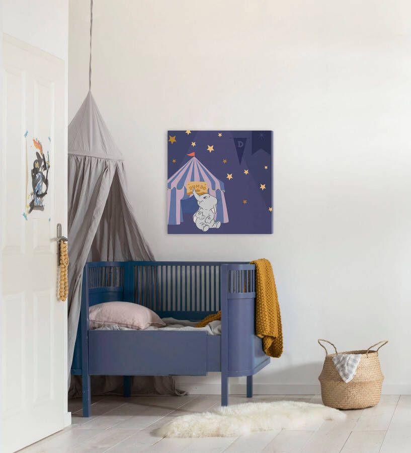 Komar Artprint op linnen Canvas schilderij Starry Night with Dumbo Afmeting 60 x 60 cm (1 stuk)