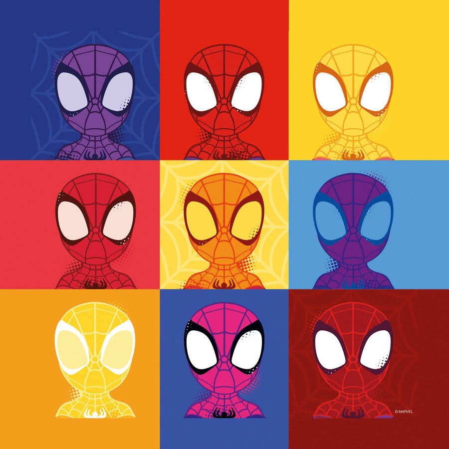 Komar Artprint op linnen Canvas schilderij Spidey Symmetry Afmeting 30 x 30 cm (1 stuk)