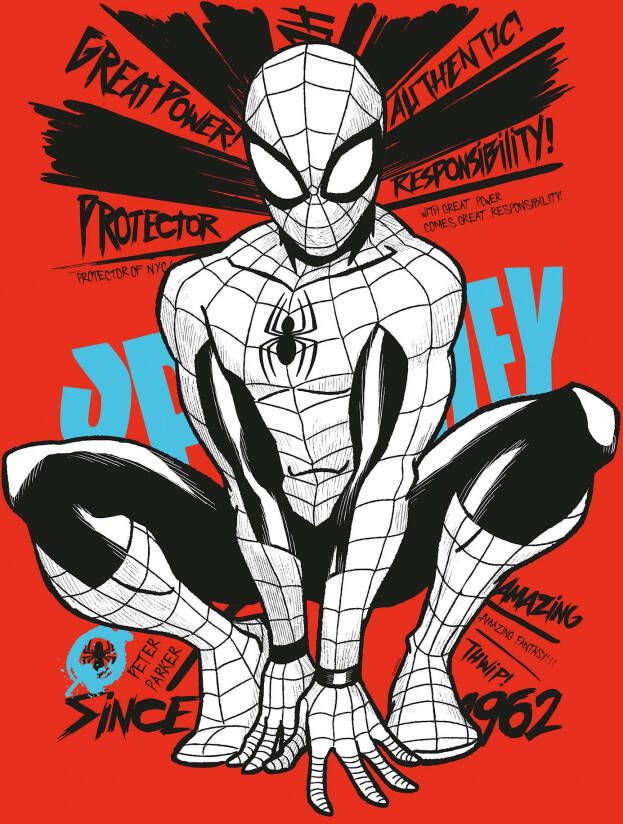 Komar Artprint op linnen Canvas schilderij Spider-Man Protector of NYC Afmeting 40 x 60 cm (1 stuk)