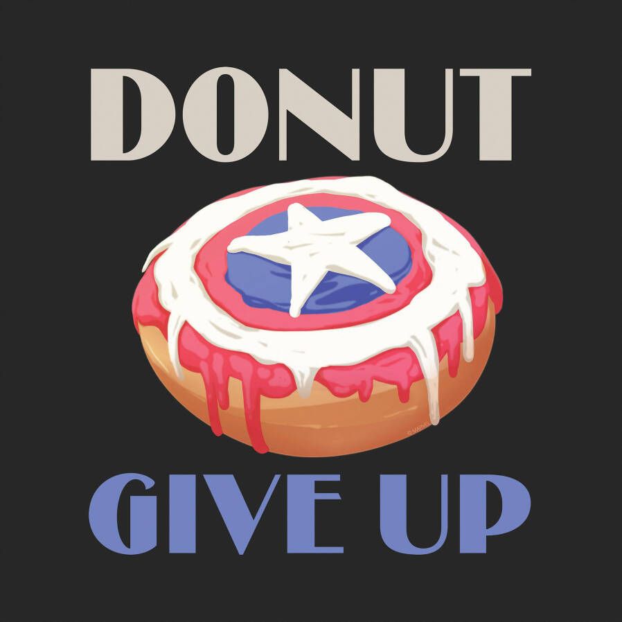 Komar Artprint op linnen Canvas schilderij Donut give up Afmeting 30 x 30 cm (1 stuk)