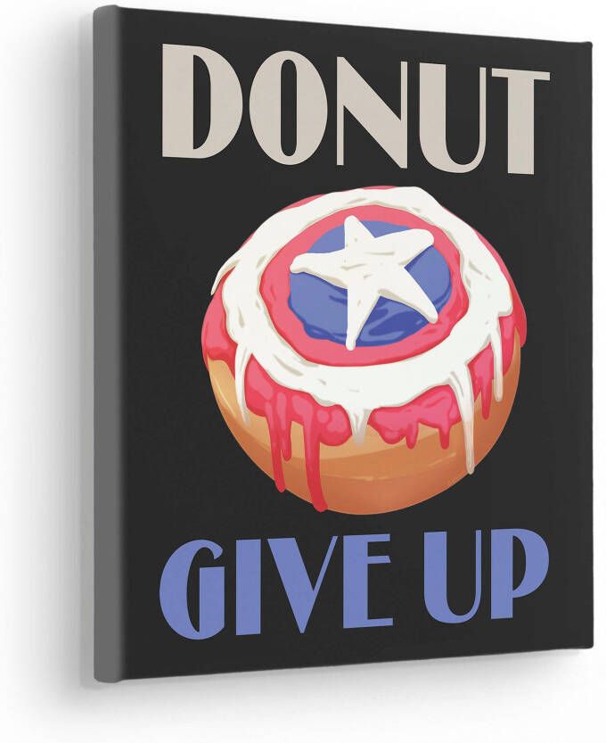 Komar Artprint op linnen Canvas schilderij Donut give up Afmeting 30 x 30 cm (1 stuk)