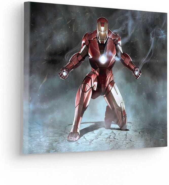 Komar Artprint op linnen Canvas schilderij Iron Man Charging grootte 30 x 40 cm (1 stuk)