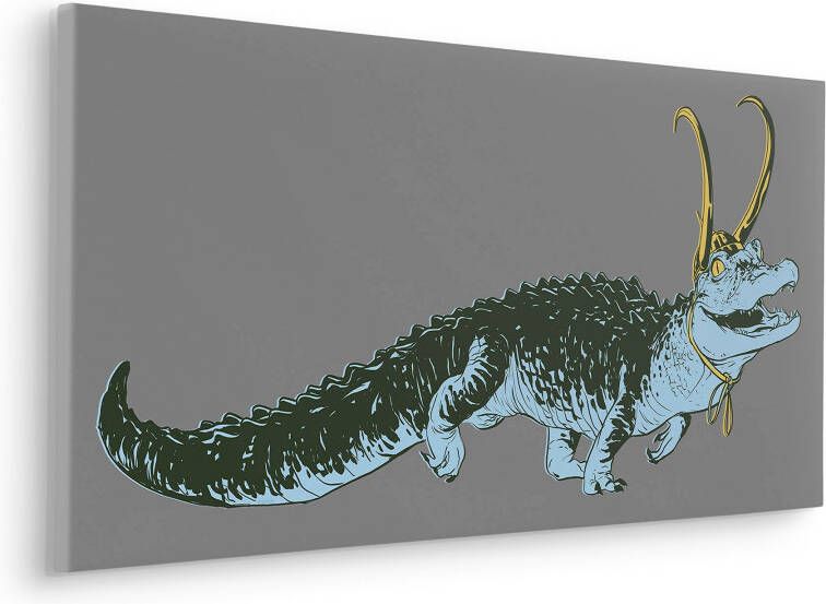 Komar Artprint op linnen Canvas schilderij Loki Alligator Variance Afmeting 90 x 40 cm (1 stuk)