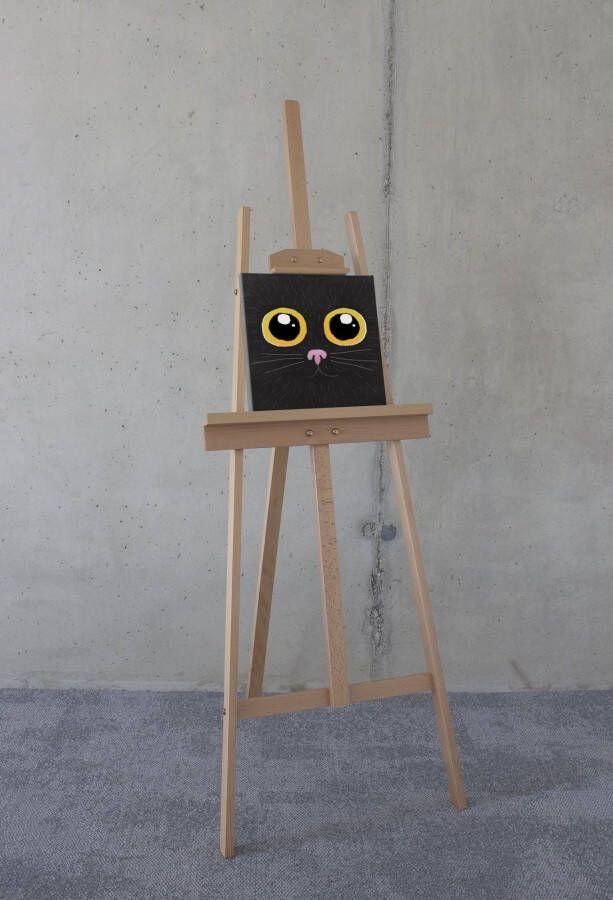 Komar Artprint op linnen BLACK CAT 30x30 cm (breedte x hoogte) artprint op spieraam (1 stuk)