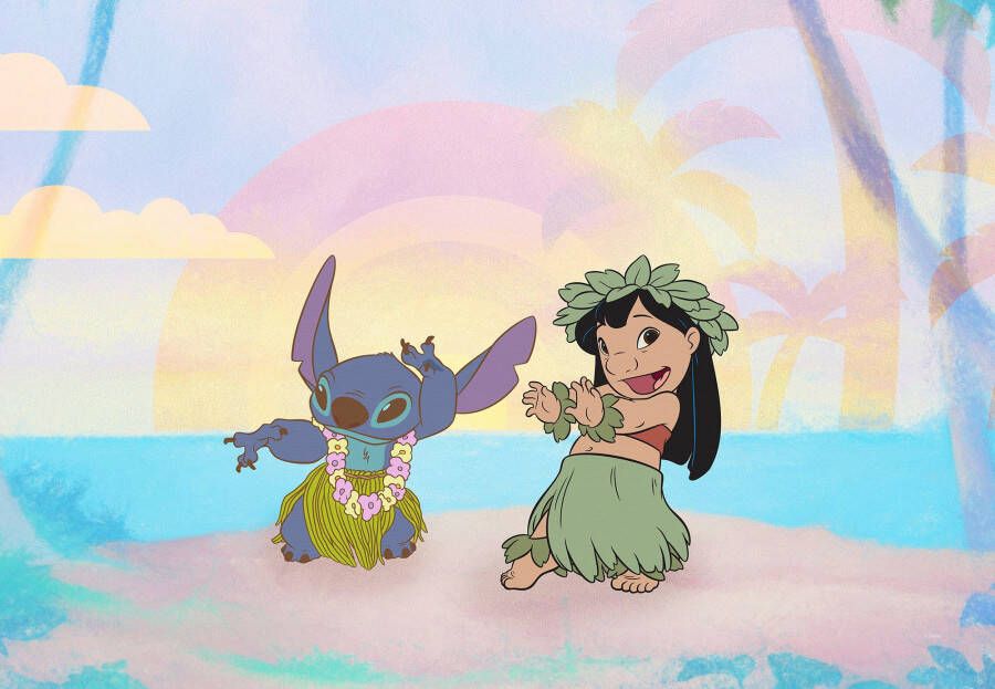 Komar Artprint op linnen Canvas schilderij Lilo and Stitch Dancing Afmeting 40 x 60 cm (1 stuk)