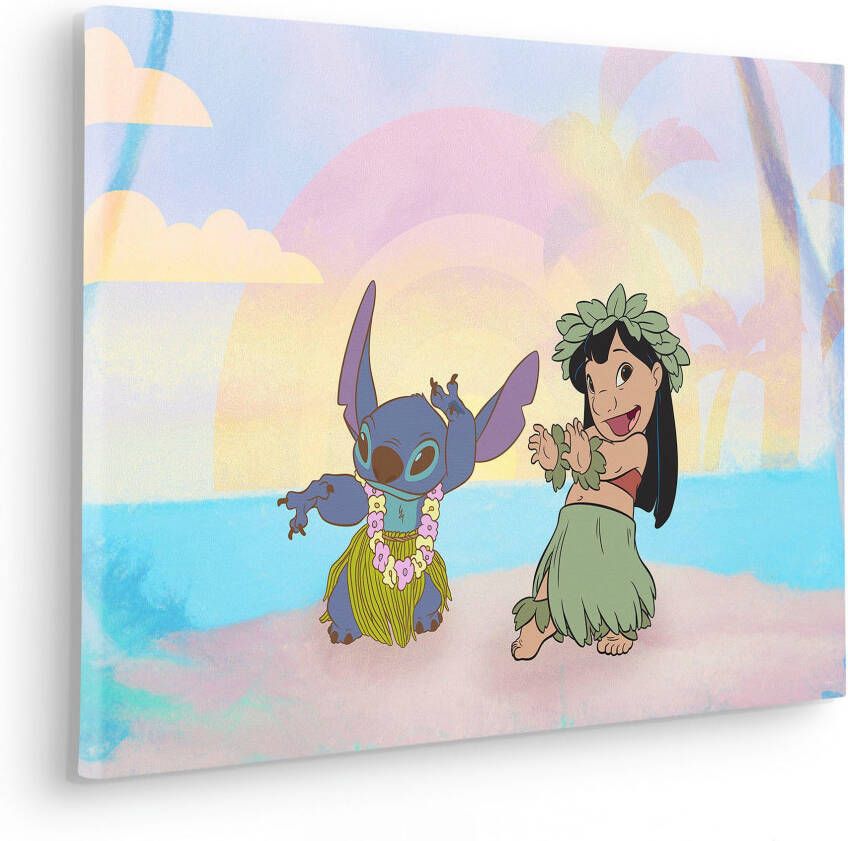 Komar Artprint op linnen Canvas schilderij Lilo and Stitch Dancing Afmeting 40 x 60 cm (1 stuk)