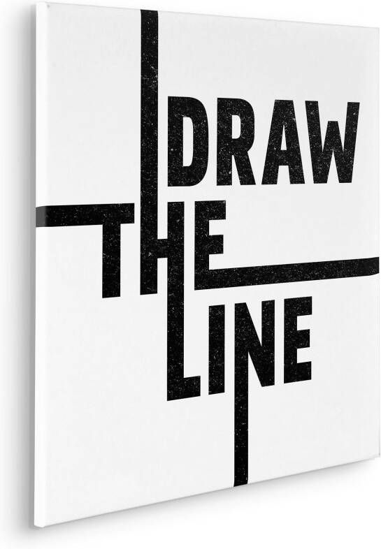 Komar Artprint op linnen Typo Draw the Line 60x60 cm (breedte x hoogte) artprint op spieraam (1 stuk)
