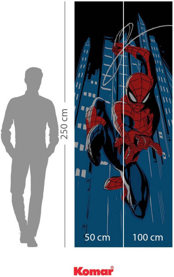 Komar Fotobehang Vlies fotobehang Spider-Man Rooftop-Rockin grootte 100 x 250 cm (1 stuk)