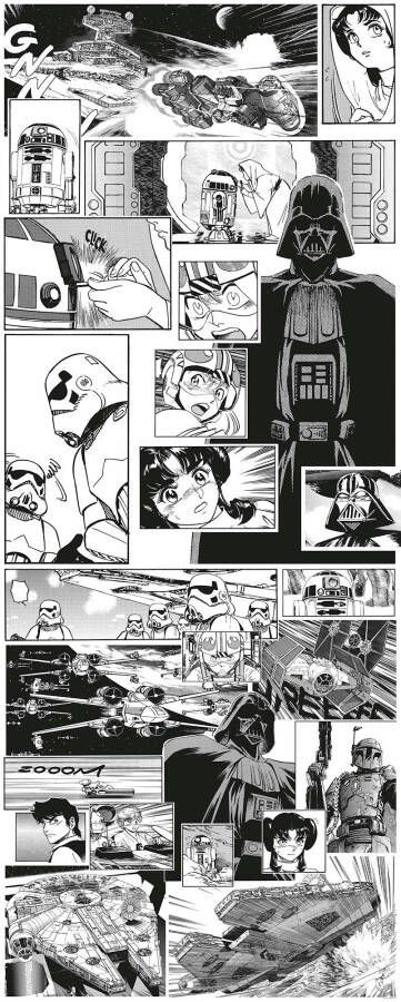 Komar Fotobehang Vlies fotobehang Star Wars Manga Madness grootte 100 x 250 cm (1 stuk)