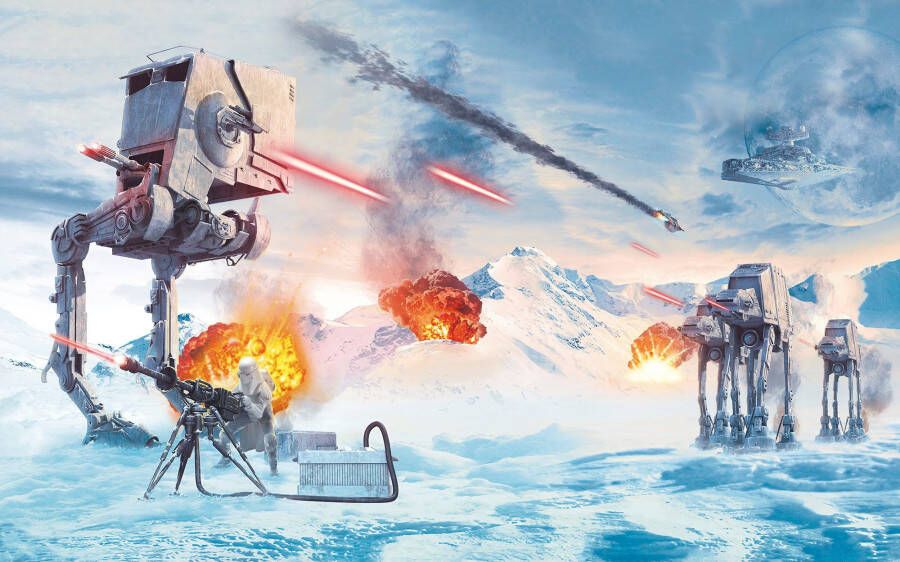 Komar Fotobehang Vlies fotobehang Star Wars Hoth Showdown grootte 400 x 250 cm (1 stuk)