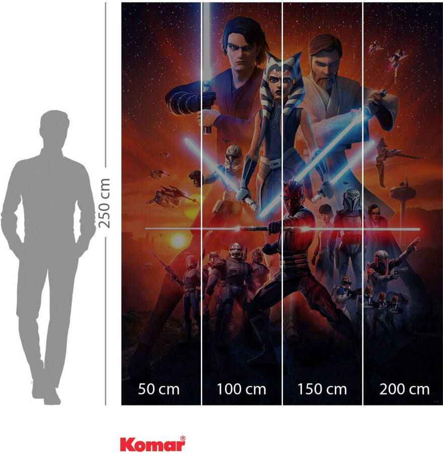 Komar Fotobehang Vlies fotobehang Star Wars Clone Wars Mission grootte 200 x 250 cm (1 stuk)