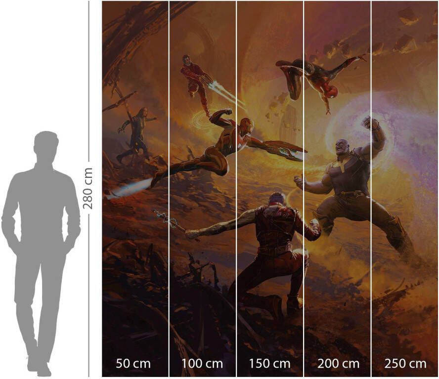 Komar Vliesbehang Avengers Epic Battle Titan 250x280 cm (breedte x hoogte)