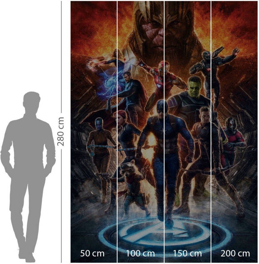 Komar Vliesbehang Avengers vs Thanos 200x280 cm (breedte x hoogte)
