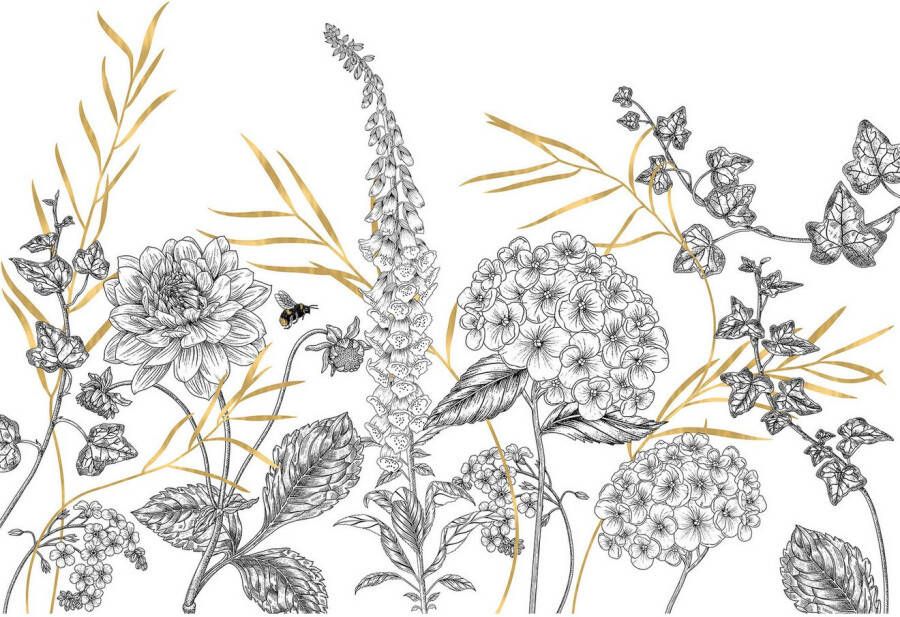 Komar Fotobehang Bumble Bee 4-delige set decoratieve tuinstokken vlam effect zwart gelakt metaal h: 37cm (1 stuk)