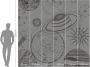 Komar Vliesbehang Cosmos Sketch 300x280 cm (breedte x hoogte) - Thumbnail 4