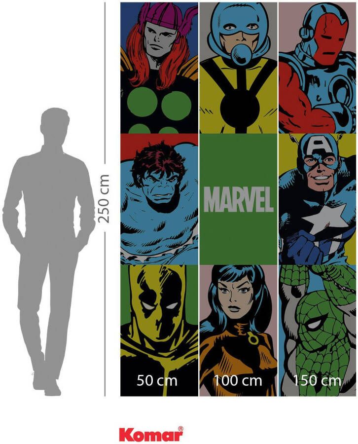 Komar Vliesbehang Marvel PowerUp Team 150 x 250 cm (breedte x hoogte) (1 stuk)