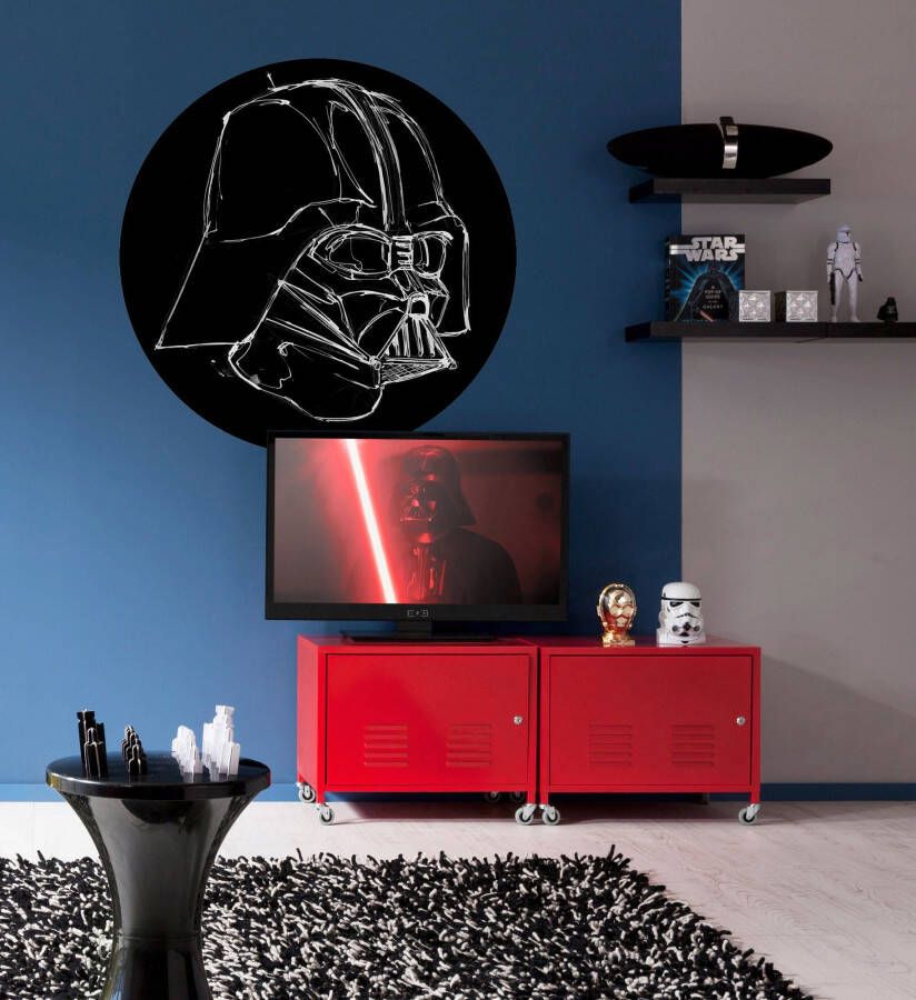 Komar Fotobehang Star Wars Ink Vader 125 x 125 cm (breedte x hoogte) rond en zelfklevend