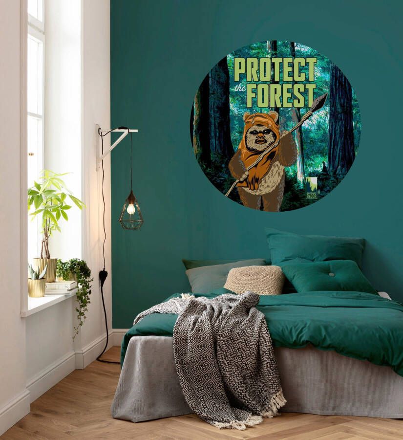 Komar Fotobehang Star Wars Protect the Forest 125 x 125 cm (breedte x hoogte) rond en zelfklevend