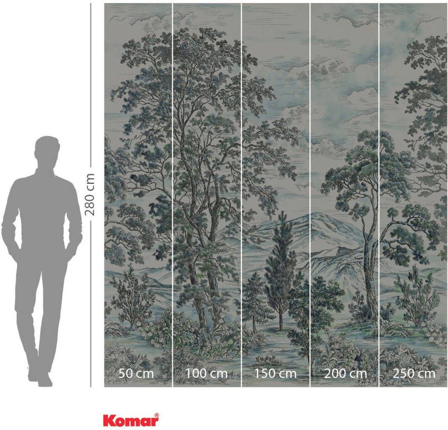 Komar Vliesbehang Vliestapete Highland Trees 250x280 cm (breedte x hoogte)