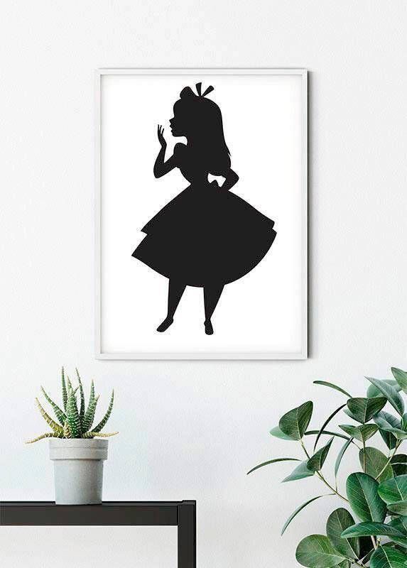 Komar Poster Alice silhouet Kinderkamer slaapkamer woonkamer