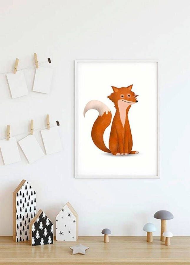 Komar Wanddecoratie Cute animal Fox Wanddecoratie zonder lijst