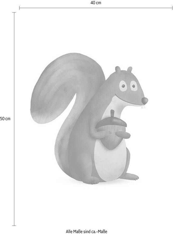 Komar Wanddecoratie Cute animal Squirrel Wanddecoratie zonder lijst (1 stuk)